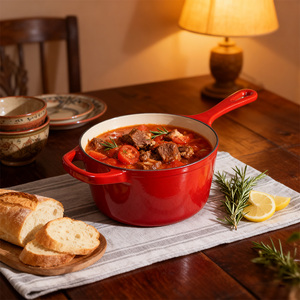 Casserole <span class=keywords><strong>en</strong></span> <span class=keywords><strong>fonte</strong></span> rouge de 1,75 QT, <span class=keywords><strong>meilleure</strong></span> casserole <span class=keywords><strong>en</strong></span> <span class=keywords><strong>fonte</strong></span> antiadhésive, casserole ronde <span class=keywords><strong>en</strong></span> <span class=keywords><strong>fonte</strong></span> <span class=keywords><strong>émaillée</strong></span> avec couvercle - Product Image 4