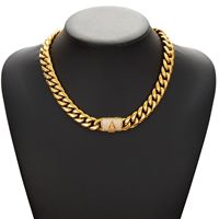 Collier chaîne cubaine en acier inoxydable pour homme OEM ODM LEPAI 14MM avec fermoir à clapet 26 lettres – Bijou tendance