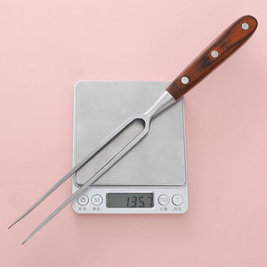 Couteaux et accessoires de cuisine en acier inoxydable pour barbecue, manche en bois, couteau et fourchette à brochettes en forme de U pour bœuf et agneau, pour extérieur - Product Image 6