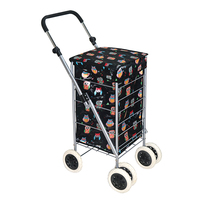 Chariot de courses pliable antidérapant pour monter les escaliers, chariot à main pliable, chariot de supermarché avec roues pivotantes