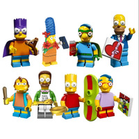 Vente en gros usine : Blocs de construction de collection des personnages de dessins animés des Simpsons (Homer, Marge, Bart, Léon, Marguerite)