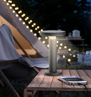 Lampe de table LED étanche IP44 au design moderne 3000K à gradation solaire continue pour jardin extérieur alimenté par batterie