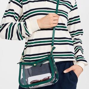 Bolso Bandolera Vintage Personalizable para Mujer, de PVC Transparente Curvo con Cremallera Verde, Reutilizable, para Playa, Verano y Otoño - Product Image 5
