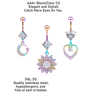 Nueva Tendencia de Moda, Joyería de Piercing para Ombligo con Cierre Flotante Plateado de Diseño, Venta al por Mayor - Product Image 3