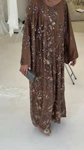 Robe <span class=keywords><strong>maxi</strong></span> Abaya de luxe Mexizo brodée et perlée pour femmes musulmanes, robe de soirée islamique modeste de Dubaï - Product Image 5