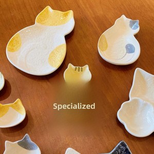 Superbe <span class=keywords><strong>assiette</strong></span> miniature en porcelaine émaillée <span class=keywords><strong>de</strong></span> style japonais minimaliste, en forme <span class=keywords><strong>de</strong></span> chaton, pour sauce soja, salade, sauce tomate - Product Image 5