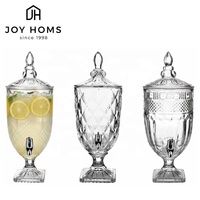 Distributeur de boissons en verre avec robinet en plastique 4,5L 2,5L – Contenant transparent pour eau et jus – Carafe personnalisable pour fêtes et mariages