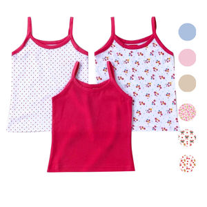 Nuovi arrivi ragazze cotone rosso con rifinitura floreale Top senza maniche canotta per bambini canottiere morbide camicie estive all'ingrosso della fabbrica - Product Image 1