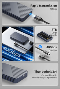 40g m.2 एसएसडी केस nvme पढ़ रहा है उच्च-गति वाली गरज 7440 3/4 यूएसबी 4 - Product Image 5