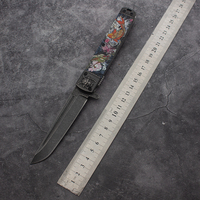 Couteau pliant à manche en acier imprimé en 3D, lame Tanto en acier inoxydable 3Cr13, motif Koi japonais, couteau de poche EDC, DIY OEM, haute qualité