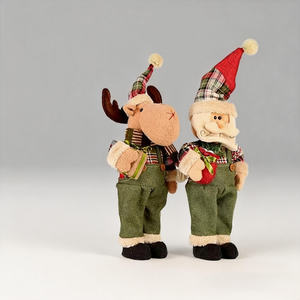 Juego <span class=keywords><strong>de</strong></span> Muñecos <span class=keywords><strong>de</strong></span> Peluche <span class=keywords><strong>de</strong></span> Santa Claus y Reno - Decoraciones Navideñas para <span class=keywords><strong>Mesa</strong></span>, Animales <span class=keywords><strong>de</strong></span> Peluche Festivos para Exhibición en el Suelo - Product Image 2