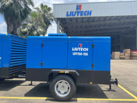 Compresseurs d'air industriels à vis diesel LUY100-10 Cummins, portables sur remorque, pour forage rotatif et exploitation minière, 133 ch, 10 bars, 353 CFM
