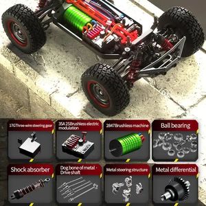 Vehículo Todoterreno con Tracción en las Cuatro Ruedas 16106, Auto RC 4x4 Escala 1/16 para Terrenos Planos, Arena, Lodo y Praderas - Product Image 4