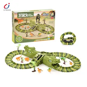 Chengji Puzzle piste voitures bricolage assemblage Rail voiture jouets fente jouets déformation catapulte bloc de construction dinosaure piste voiture - Product Image 1