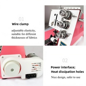 Máquina de Coser Overlock Doméstica FN2-4D de 4 Hilos con Funciones Automáticas y Manuales para el Hogar, para Tejidos de Ropa, Incluye Motor - Product Image 3