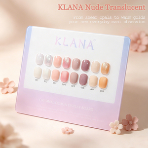 KLANA Luxury Translucent Gittler UV <b>Gel</b> Polish <b>Set</b> 15ml Ethereal <b>Nails</b> From Sheer Opals to Warm Golds Color OEM - Product Image 1