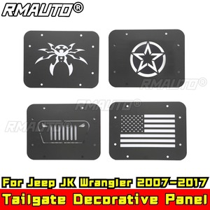 Panneau décoratif de plaque d'immatriculation de hayon pour Jeep JK Wrangler 2007-2017, kit carrosserie, accessoires de voiture - Product Image 2