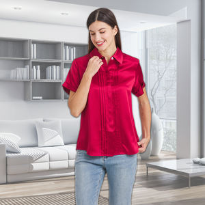 Verified <span class=keywords><strong>Pro</strong></span> Factory Luxury 6A 22MM Mulberry SIlk Clothes <span class=keywords><strong>Blouse</strong></span> Tops OEKO-TEX 100 Collection de chemises en soie certifiées - Product Image 3