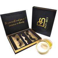 Cils en Faux Vison Haut de Gamme, Boîte Cadeau Magnétique Portable en Carton Rigide en Forme de Livre, Logo Personnalisé, Doublure en Éponge Rose, Recyclée