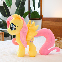 Peluche personnalisée en forme de petit cheval arc-en-ciel, en coton PP, anti-stress, poupée douce