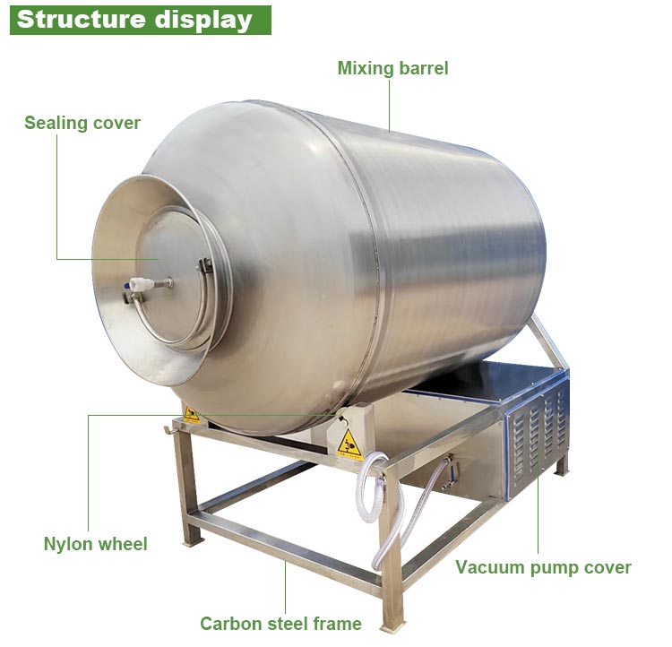 Máy Hút Chân Không Thức Ăn Thịt Thủy Lực 500Kg Hỗn Hợp Ướp Gà Máy Ướp