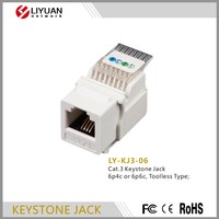 LIYUAN UTP 6p6c RJ45 Keystone Jack Type Telecom Parts Coupleur Connecteur LY-KJ3-06 pour la connexion réseau