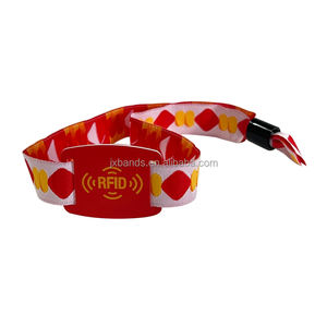 Lider teknoloji Polyester tam plaka baskı çip kodlama 13.56Mhz Mifare RFID dokuma bileklik RFID sert PVC etiketi - Product Image 5