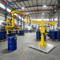 Nouveau manipulateur industriel à 4 axes à bras rigide, équilibreur pneumatique mobile, pince pour fûts d'huile scellés de 600 kg, bouton poussoir, rotation à 90°, CE