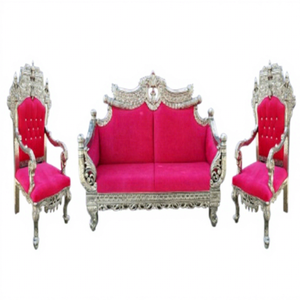 Juego de sofá moderno duradero de madera tratada artesanal plateada para eventos de boda tamaño y Color personalizables - Product Image 1