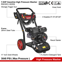 Nettoyeur haute pression à essence 7,0 HP, pompe à eau pour lavage de voiture, 210 BAR, 3045 PSI, nettoyeur haute pression portable à essence