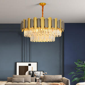 Gran oferta, candelabros grandes de cristal dorado, luces colgantes de lujo para sala de estar y Hotel para oficina en casa - Product Image 3