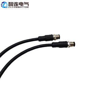M12 cảm biến không thấm nước cáp 4 pin nam đến Nam D mã đôi kết thúc thẳng đúc kết nối sản phẩm Loại kết nối - Product Image 3