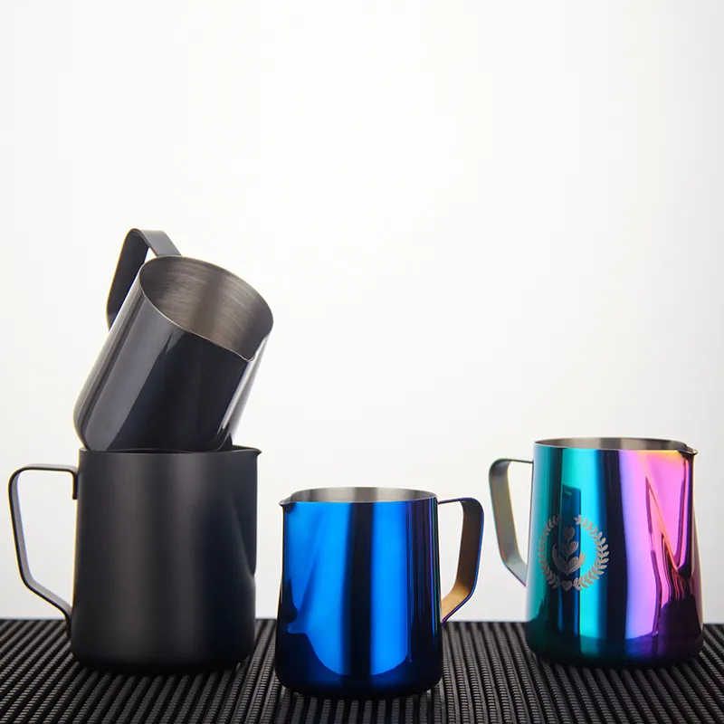 Pembuat Kopi Stainless Steel, Mini Barista 350Ml 600Ml 18/8 S/S Stainless Steel Kopi Warna Glasir Susu Kendi Buih