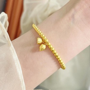 สร้อยข้อมือทองคำ18K สองชีวิตแบบไม่มีการรื้อถอน Au750มีสีสัน, <span class=keywords><strong>ฝัก</strong></span>, ลูกปัดดอกบัว, เปลือกน้ำของผู้หญิง - Product Image 3