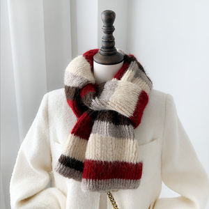 カシミヤニット無地スカーフ大人冬暖かい厚いロングスカーフ - Product Image 5