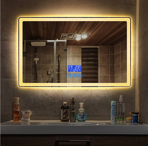 Moderne Frameloze Led Rechthoek Badkamerspiegel Slim Verlichte Antifog Op Maat Dubbele Temperatuur Verlichting Ip66 Nominaal Voor - Product Image 2