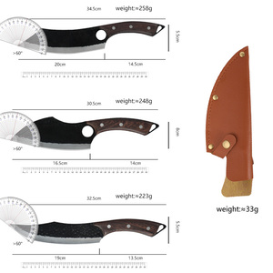 Couteau de <span class=keywords><strong>boucher</strong></span>/<span class=keywords><strong>chef</strong></span> forgé en bois de rose, fait main, 6 pouces, avec étui en cuir personnalisable – Vente flash - Product Image 4