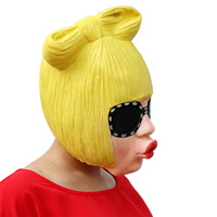 Masque de mascarade amusant en latex pour Halloween, cosplay Lady Gaga, pour les jeunes adultes
