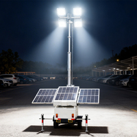 Générateur d'énergie solaire portable, remorque d'éclairage 7m électrique pour la construction et les situations d'urgence