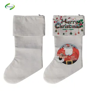 جوارب عيد الميلاد الجذابة من Prosub, جوارب بيضاء من ألياف كتان للكريسماس ، جوارب عيد الميلاد