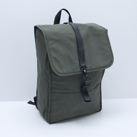 Sac à dos pour ordinateur portable en cuir recyclé Baran avec fermeture éclair, rabat imperméable, idéal pour les voyages d'affaires, les étudiants et l'école