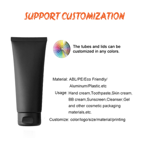 Tubo Squeeze in Plastica Nero Opaco 200ml, Packaging Cosmetico con Tappo Flip <span class=keywords><strong>Top</strong></span> Riutilizzabile, Logo Personalizzato, Crema per Mani, Lozione Serigrafata - Product Image 2