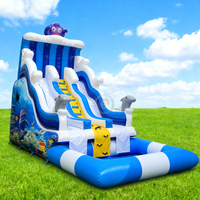 Toboggan aquatique gonflable de 21 pieds, toboggans aquatiques gonflables pour adultes, toboggan aquatique gonflable commercial pour enfants