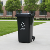 Poubelle d'extérieur 240L grande poubelle de recyclage en plastique avec couvercle pour poubelles industrielles et de stockage