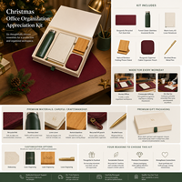 Kit Cadeau de Noël Personnalisé pour l'Organisation du Bureau avec Tapis de Bureau, Bouteille, Bloc-notes en Lin, Support en Bambou, Pochette pour Câbles, Stylo en Laiton – Fournisseur