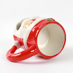 Taza de cerámica Roja de Santa, taza de leche para decoración navideña del hogar - Product Image 3