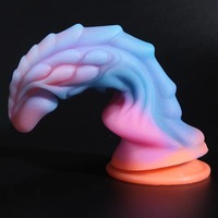Dildo réaliste en silicone, jouet sexuel lumineux dans la nuit, dildo dragon, grand dildo monstre fantaisie extraterrestre avec ventouse