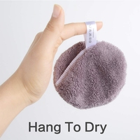 Tampon démaquillant lavable en microfibre avec logo personnalisé, ultra doux, réutilisable avec poche