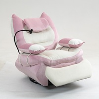 Rosa-Weißer Verstellbarer Relaxsessel mit Fernbedienung, Heimkino-Gaming-Sitz, Schaukelstuhl, Smart Elektrischer Chaiselongue-Sessel