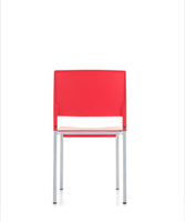 Chaise d'invité empilable en plastique, structure tubulaire en métal thermolaqué pour salle de classe, salle d'attente et cantine